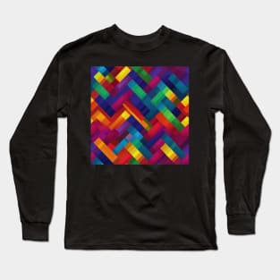 Pixel Art Repeating Pattern Long Sleeve T-Shirt